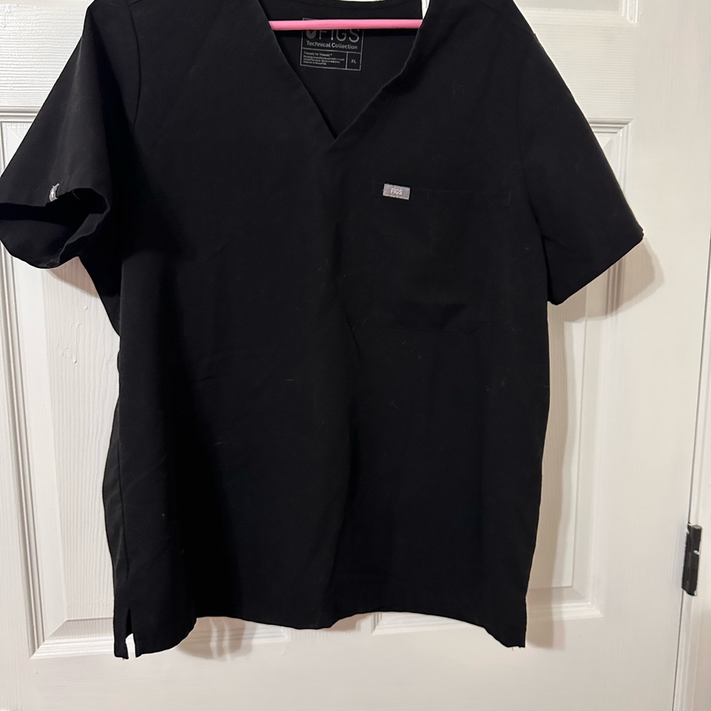 Figs Black Catarina Scrub Top XL